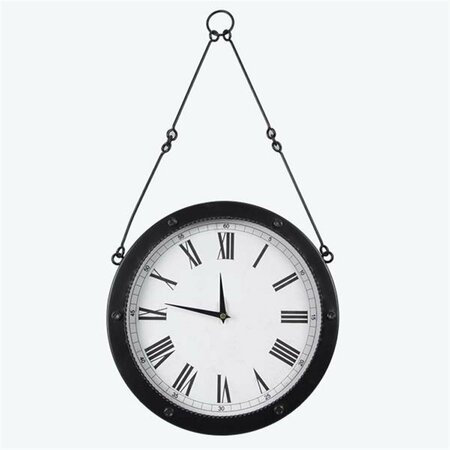 YOUNGS Metal & Wood Round Wall Clock 21598